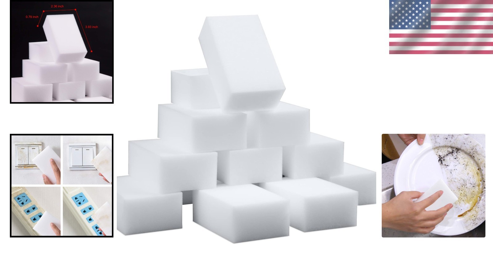 100 Pack Magic Sponge Erasers – Extra Thick Melamine Foam for Lasting Clean