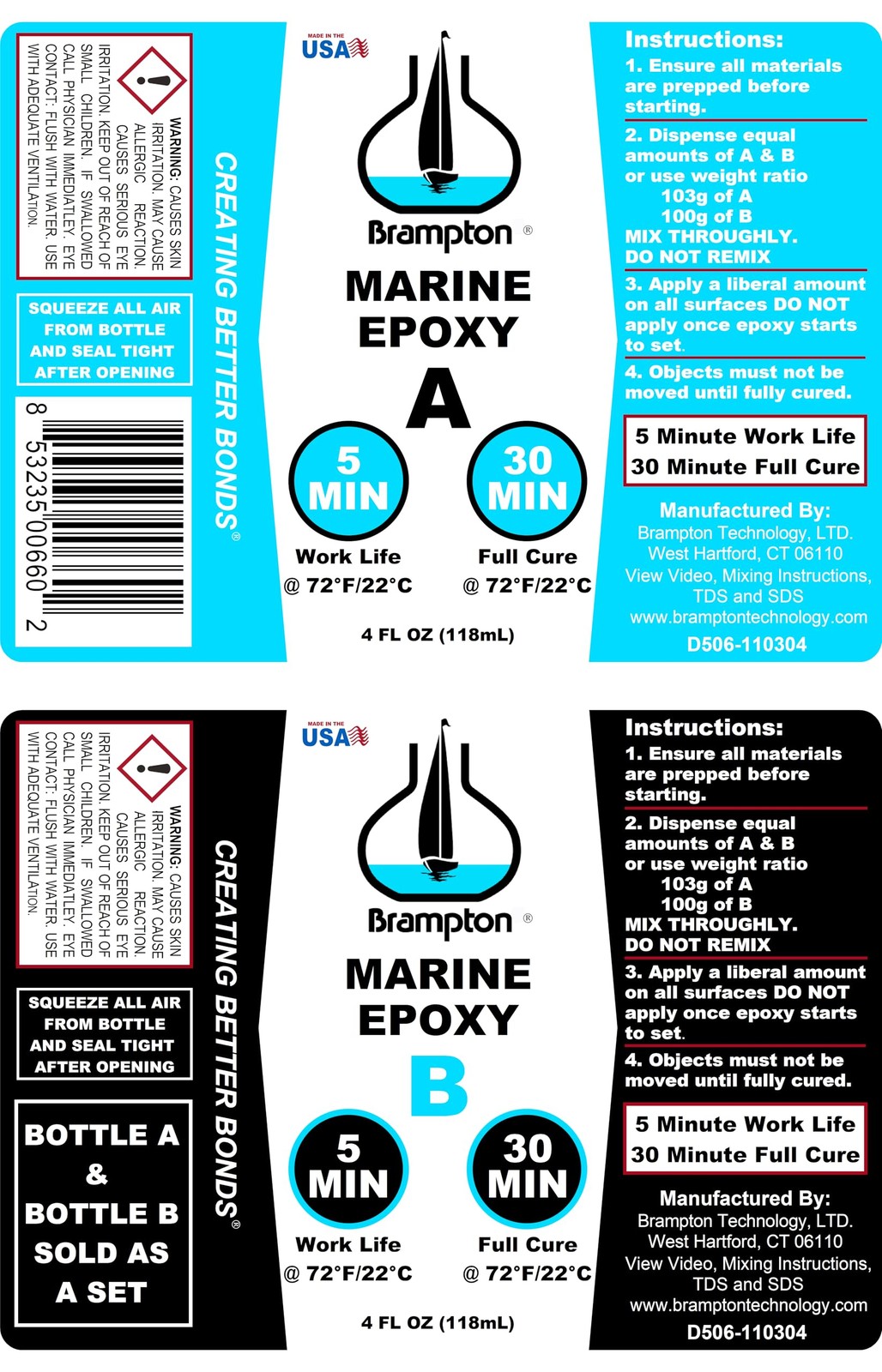 Brampton Marine Epoxy Strong Bonding for Boat Repair – Bonds in 30 Minutes Wa…