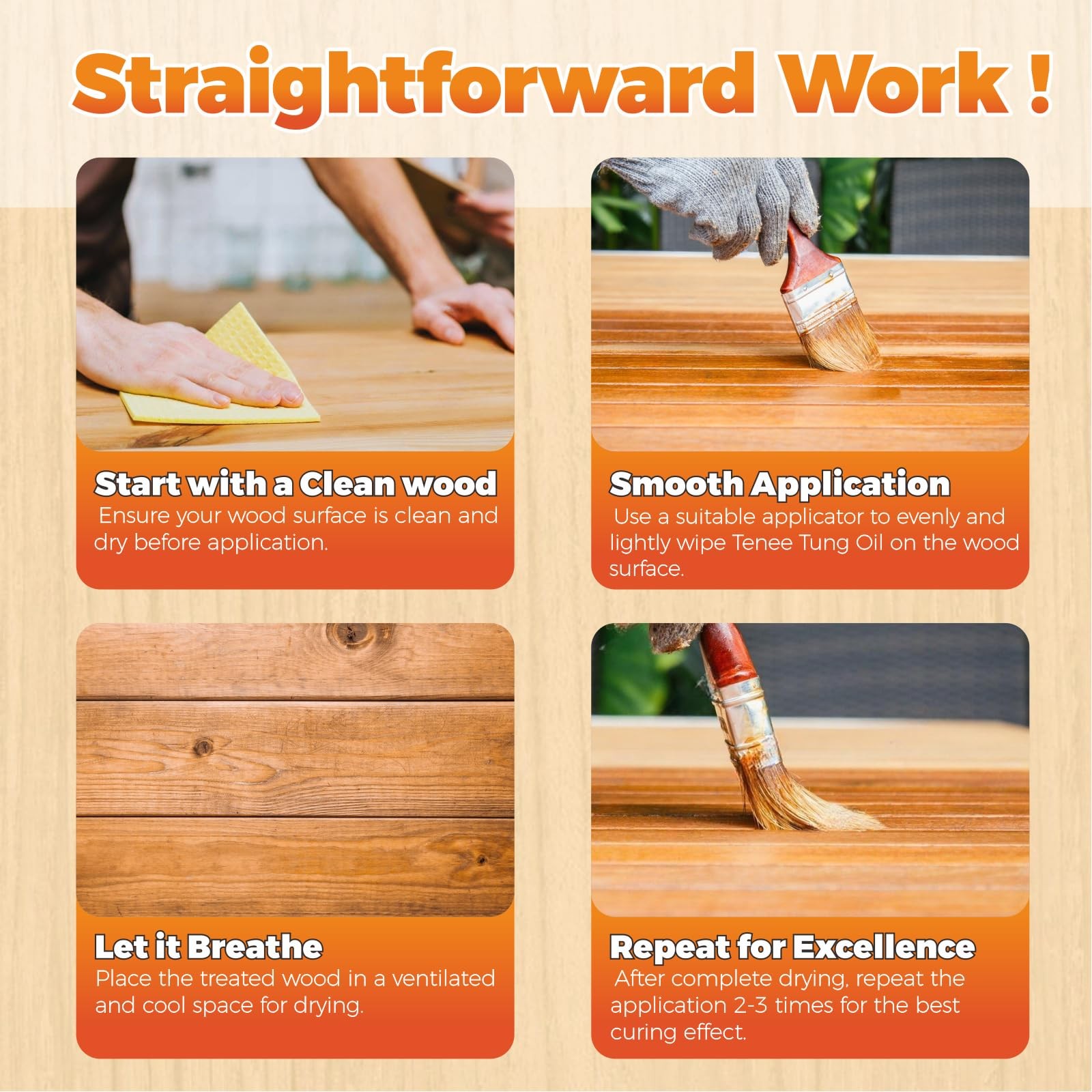 2 Pack 33oz Pure Tung Oil Waterproof Wood Sealer Finish Food Grade Strengthens