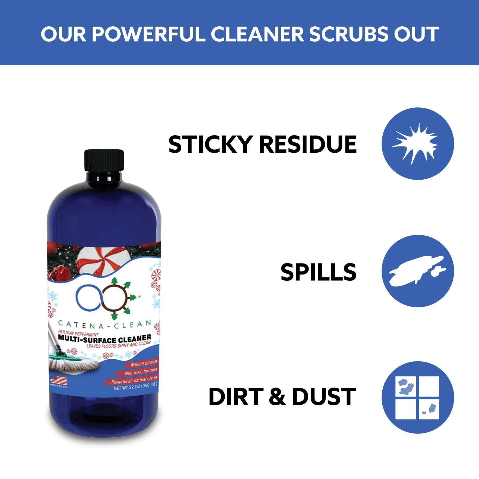 All-Natural Peppermint Scented Mop Cleaner (1 Pack) – Streak-Free Floor Cleaning