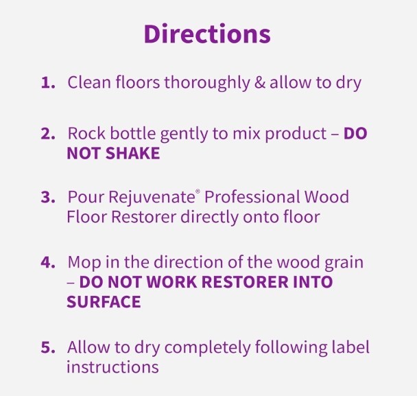 Rejuvenate Professional Wood Floor Restorer 32oz Satin Finish Polishing Formula