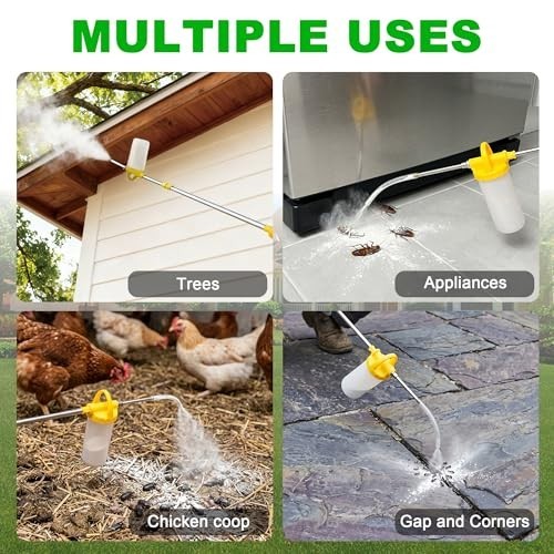Diatomaceous Earth Duster Powder Sprayer 4FT Telescopic Wand Adjustable Flow