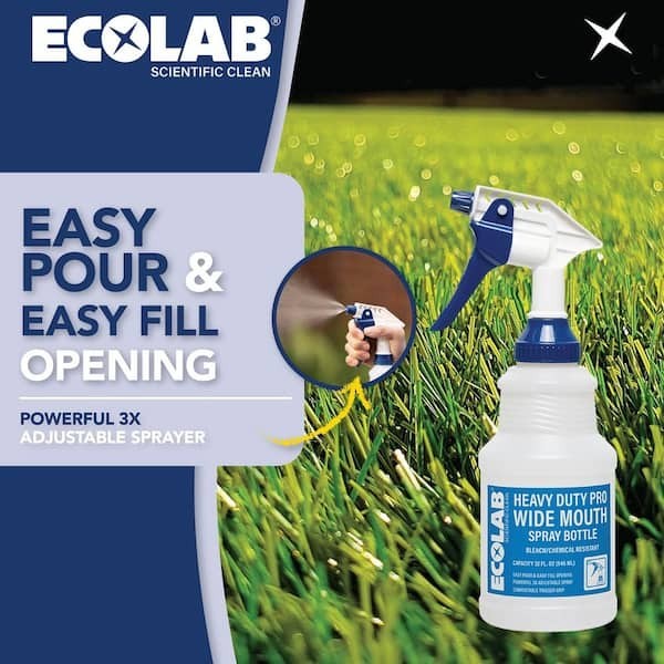 32 oz. Heavy-Duty Pro Wide Mouth Bleach Resistant Spray Bottle (3-Pack)