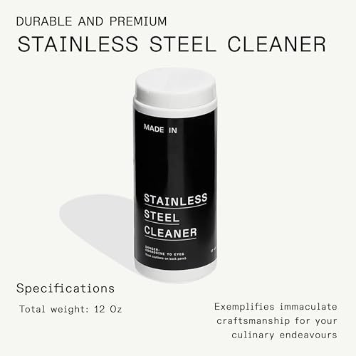 Stainless Steel Cookware Cleaner Powder 12oz Burnt Food Remover Polish Pots and