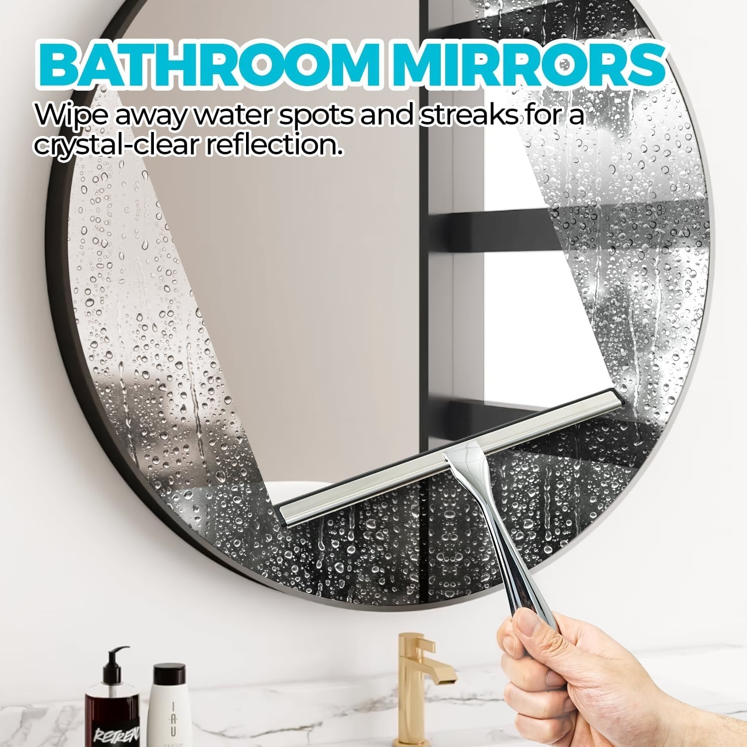 Featherlight 12-Inch Shower Squeegee with Non-Slip Grip & Easy Storage Solution