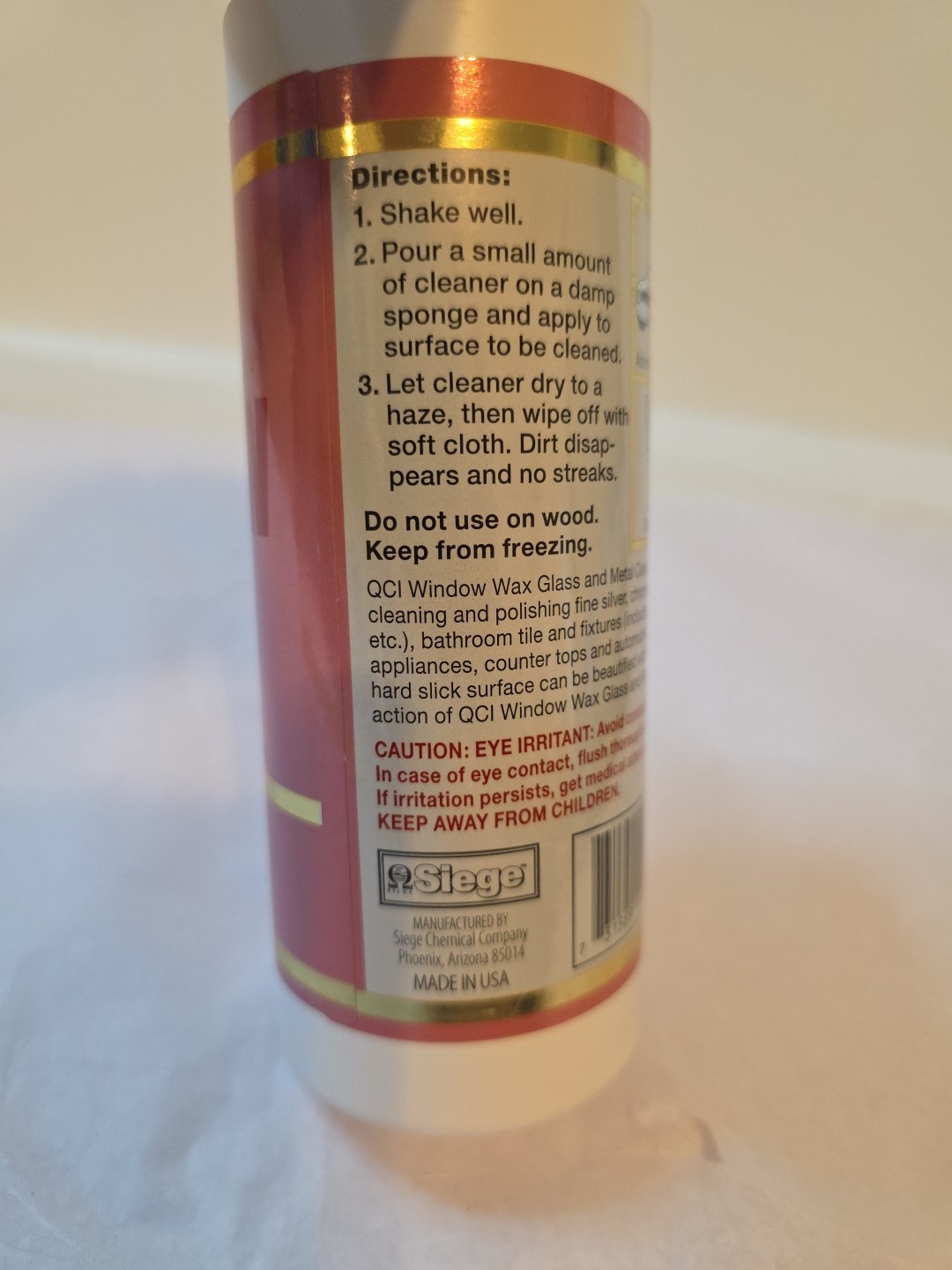 Window Wax Glass Silver Chrome Cleaner Polish Wax Sealed VTG Discontinued Siege