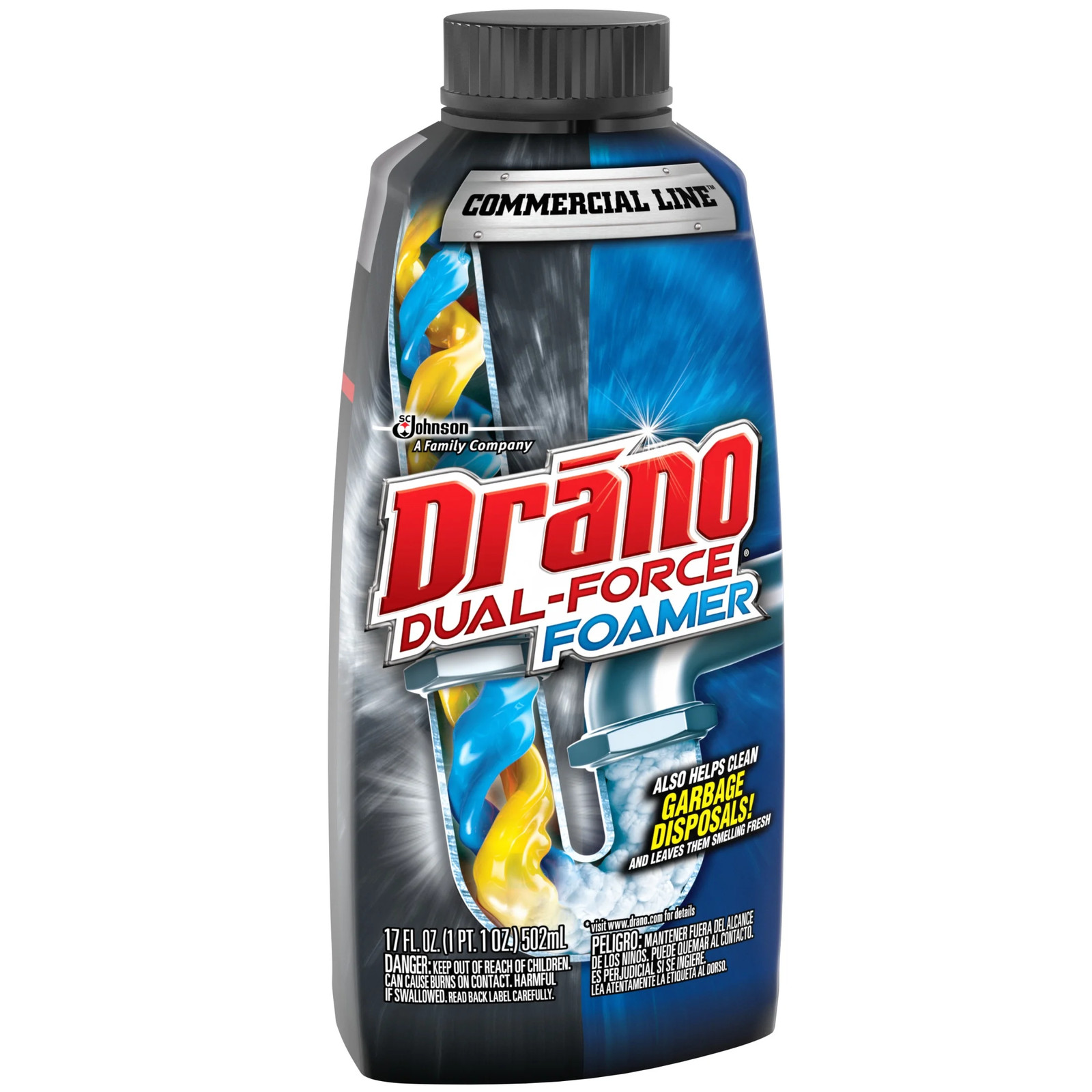 Dual-Force Foamer, Hair and Drain Clog Remover, Commercial Line, 17 fl oz