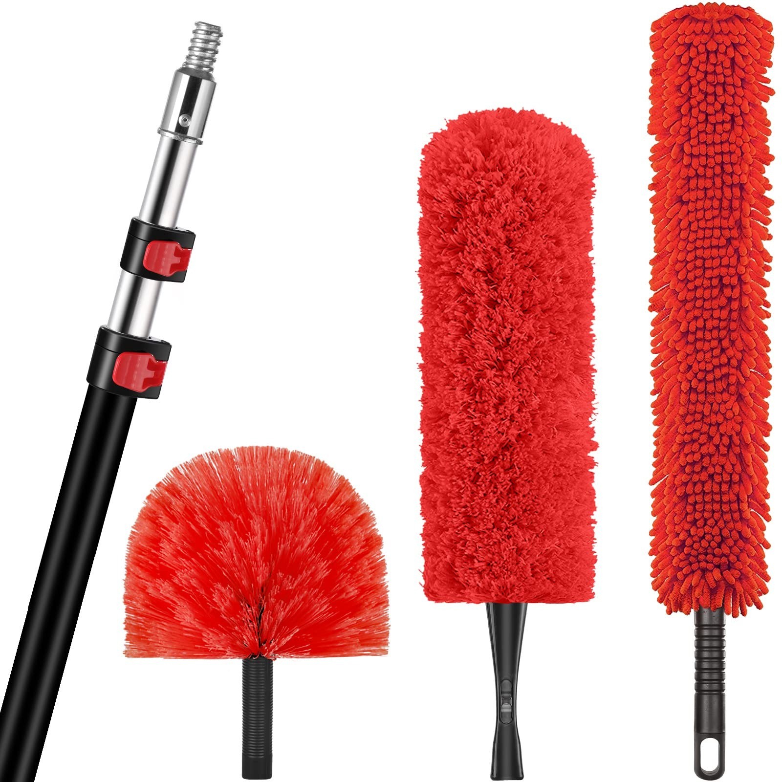 20ft High Reach Dusting Kit – Telescopic Extension Pole & Microfiber Duster for