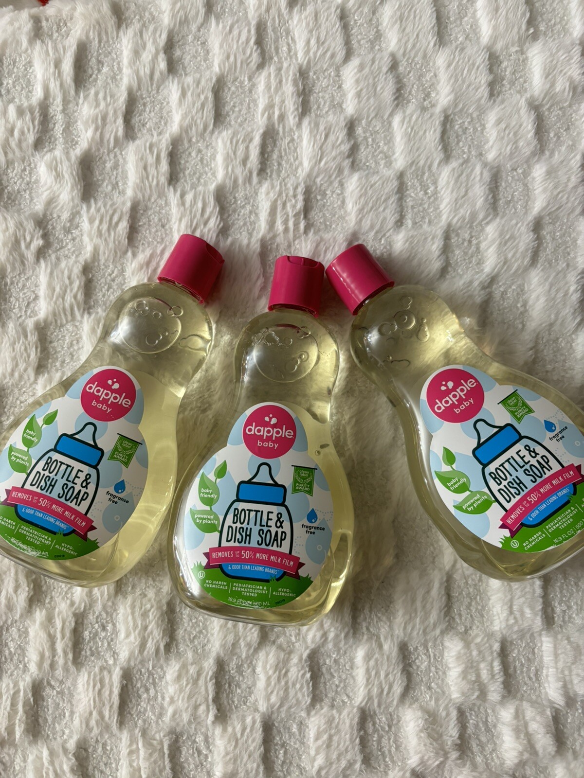 Dapple Baby Bottle & Dish Soap 16.9oz Each , Plant-Based,Fragrance-Free 3