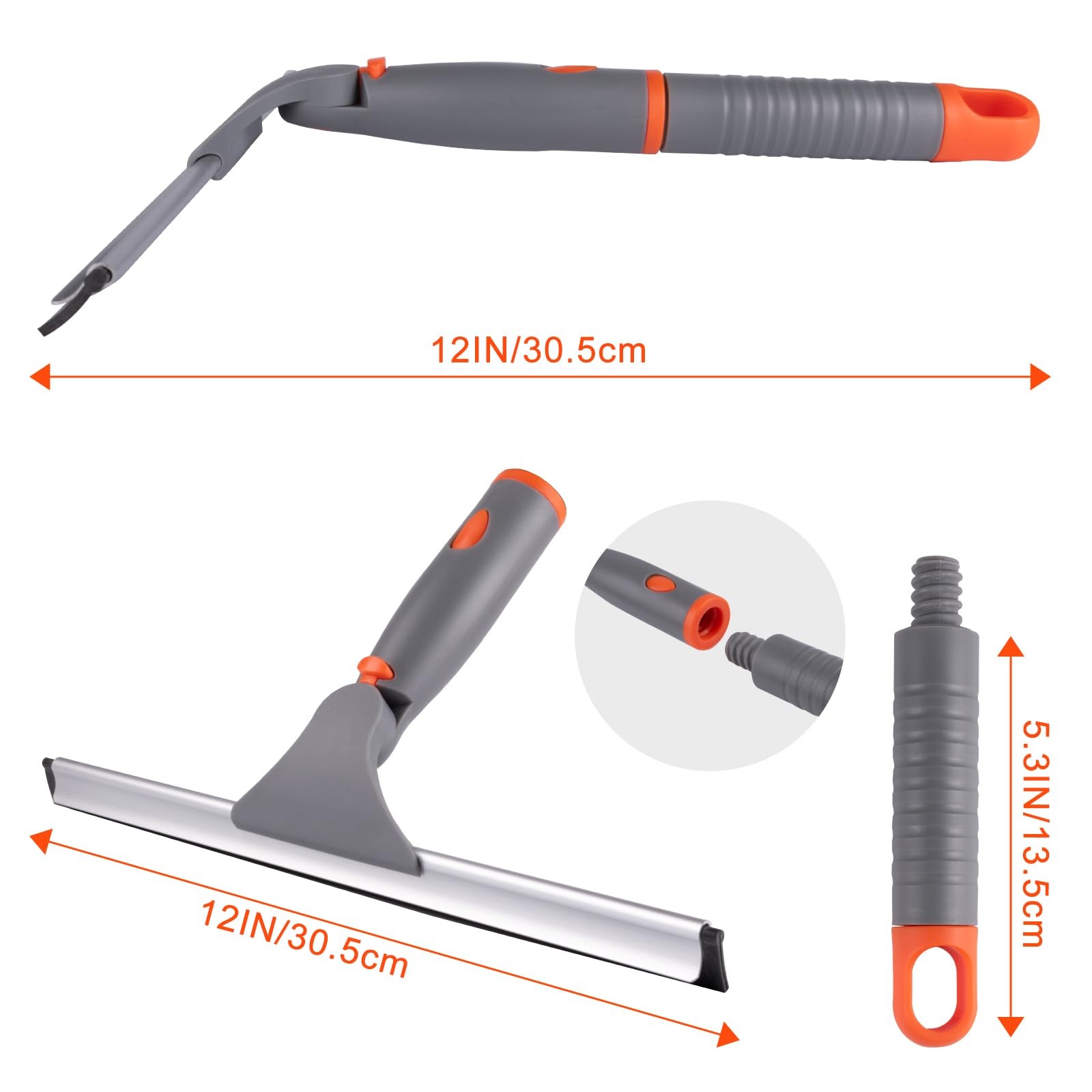 Swivel Shower Squeegee for Glass Doors, All-Purpose Anti-Slip Window Squeegee…