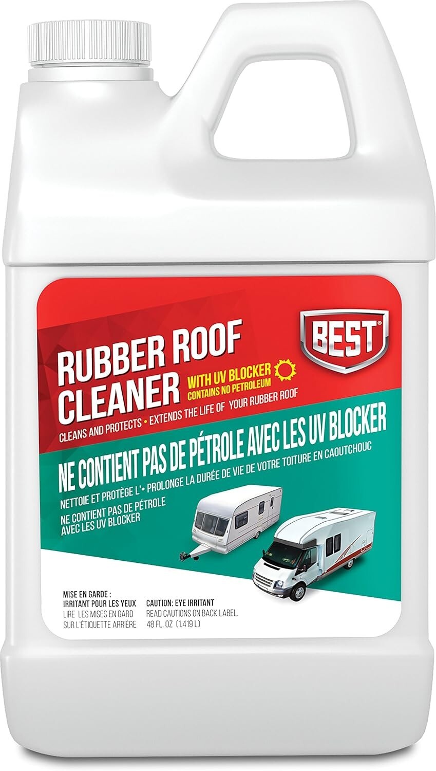 “Rubber Roof Cleaner Sealer Protectant UV Camper RV Travel Trailer Cleaning Clea
