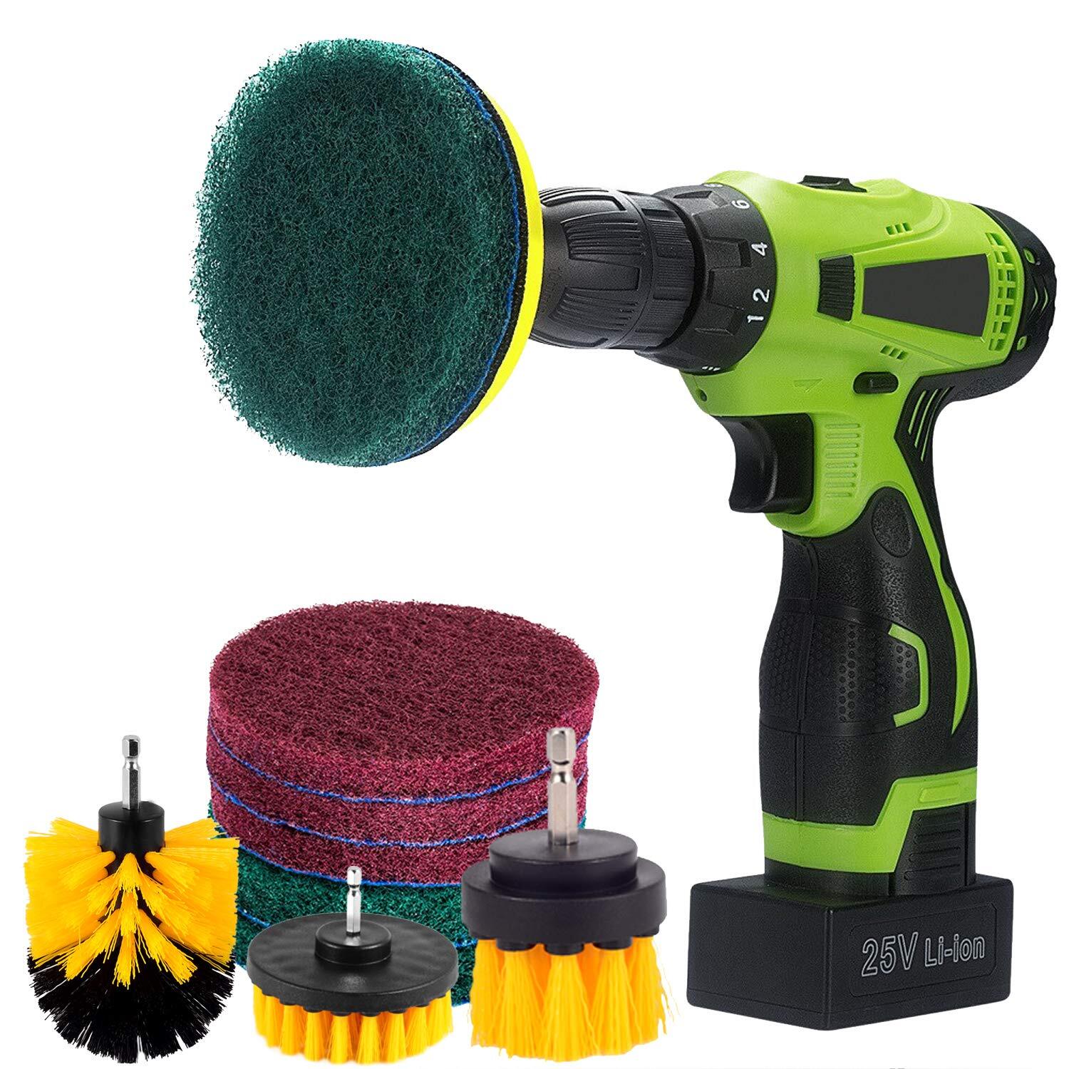 4 Inch Drill Power Brush Tile Scrubber Scouring Pads Cleaning Kit 2 Inch Small B