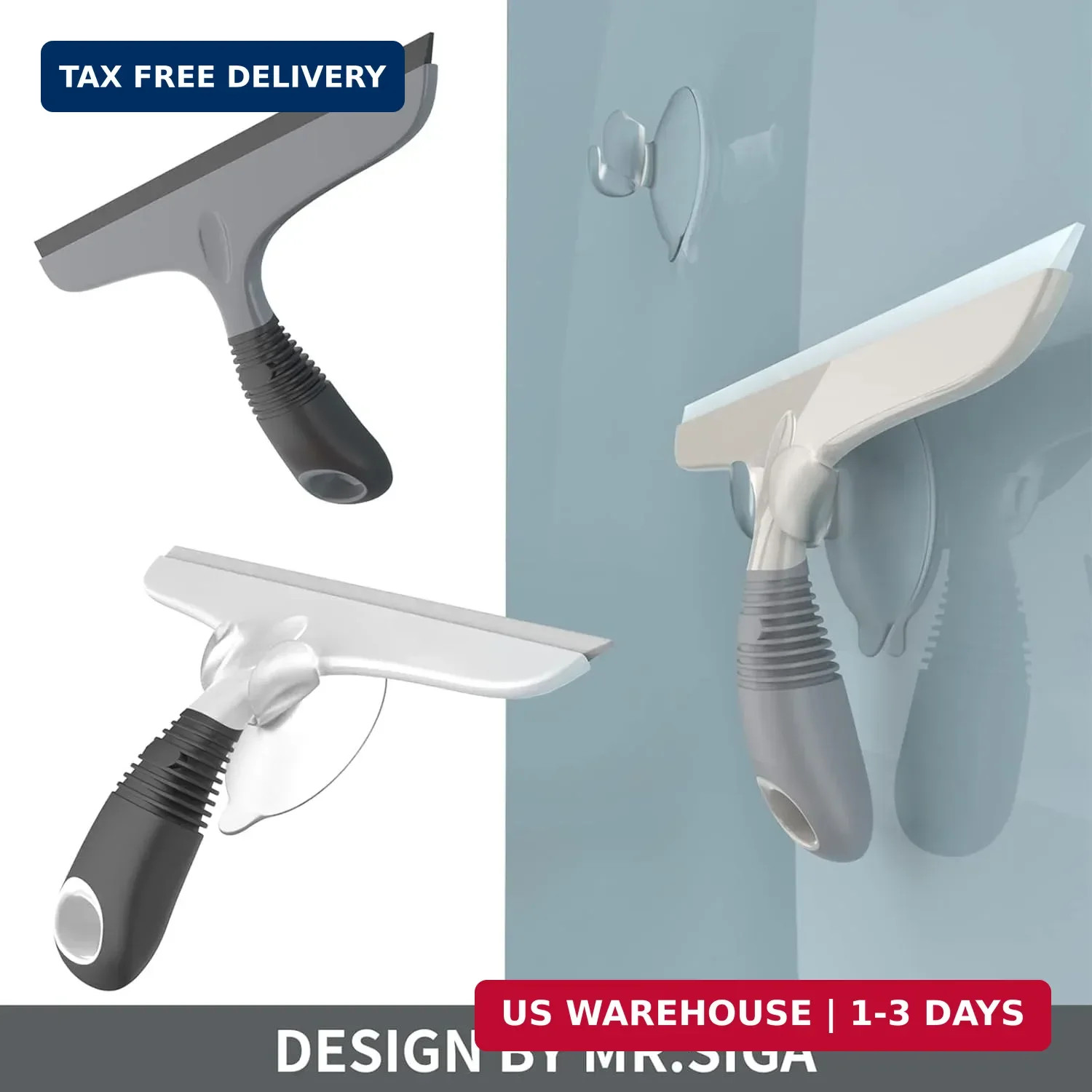 MR.SIGA Multi-Purpose Silicon Squeegee for Window, Glass, Shower Door, Car Winds