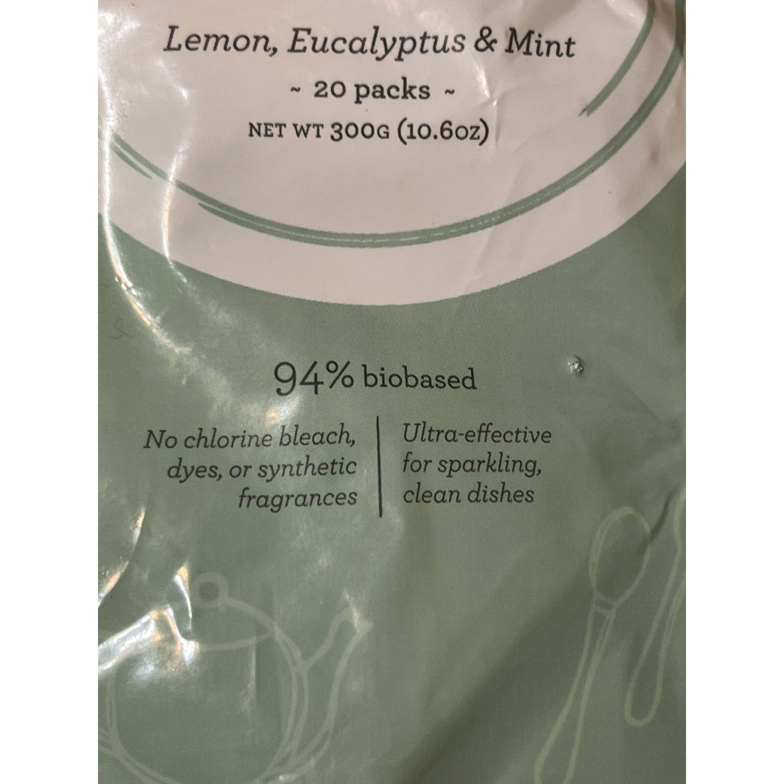 Grove Dishwasher Detergent Packs Lemon Eucalyptus Mint 20 packs new