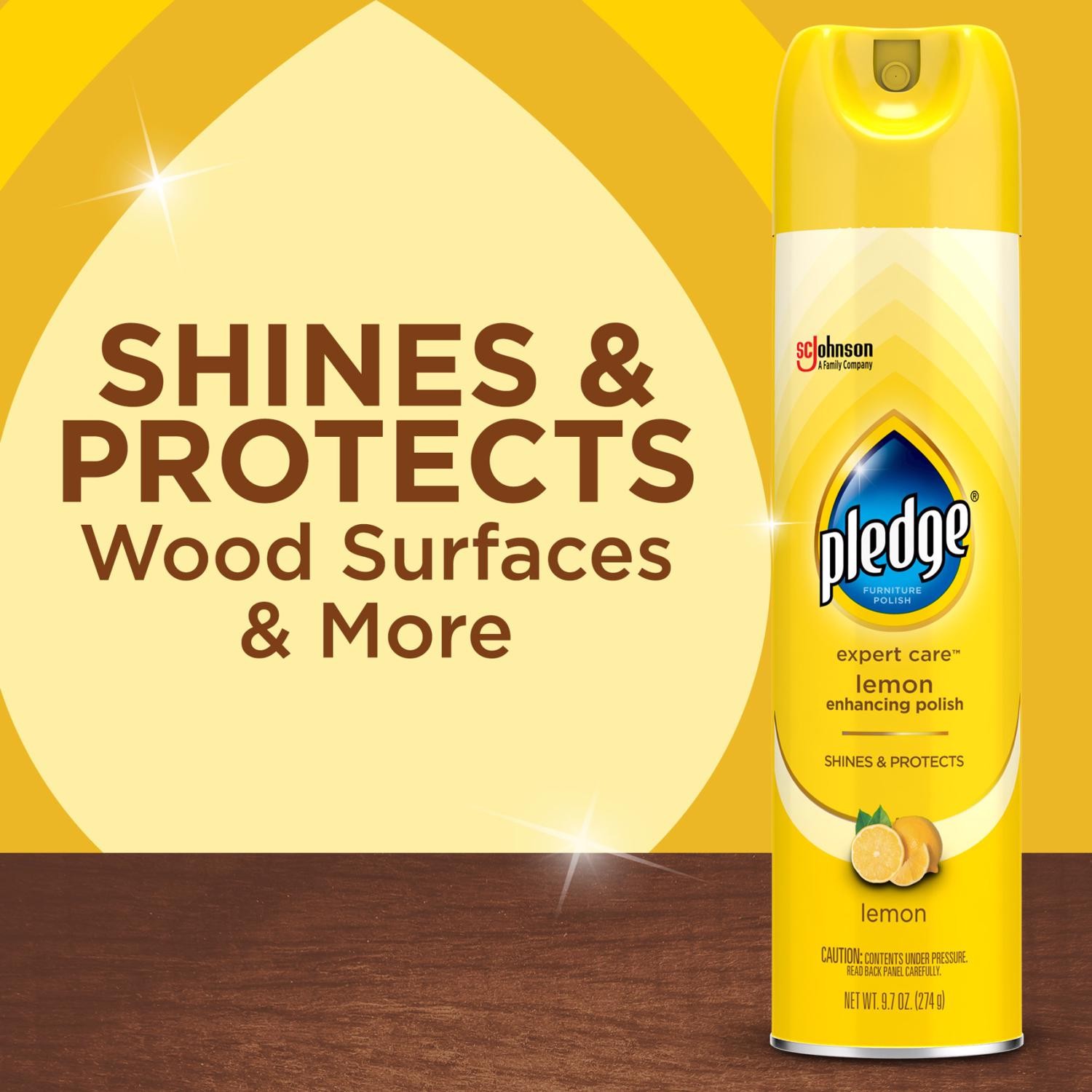 Pledge Lemon Scent Furniture Polish 9.7 oz Spray (Pack of 6)