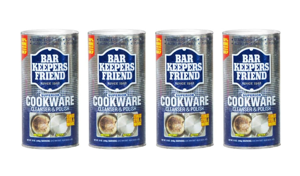 Bar Keepers Friend Cookware Cleanser 12 Oz Pack of 4 Kitchen Surface Cleaner