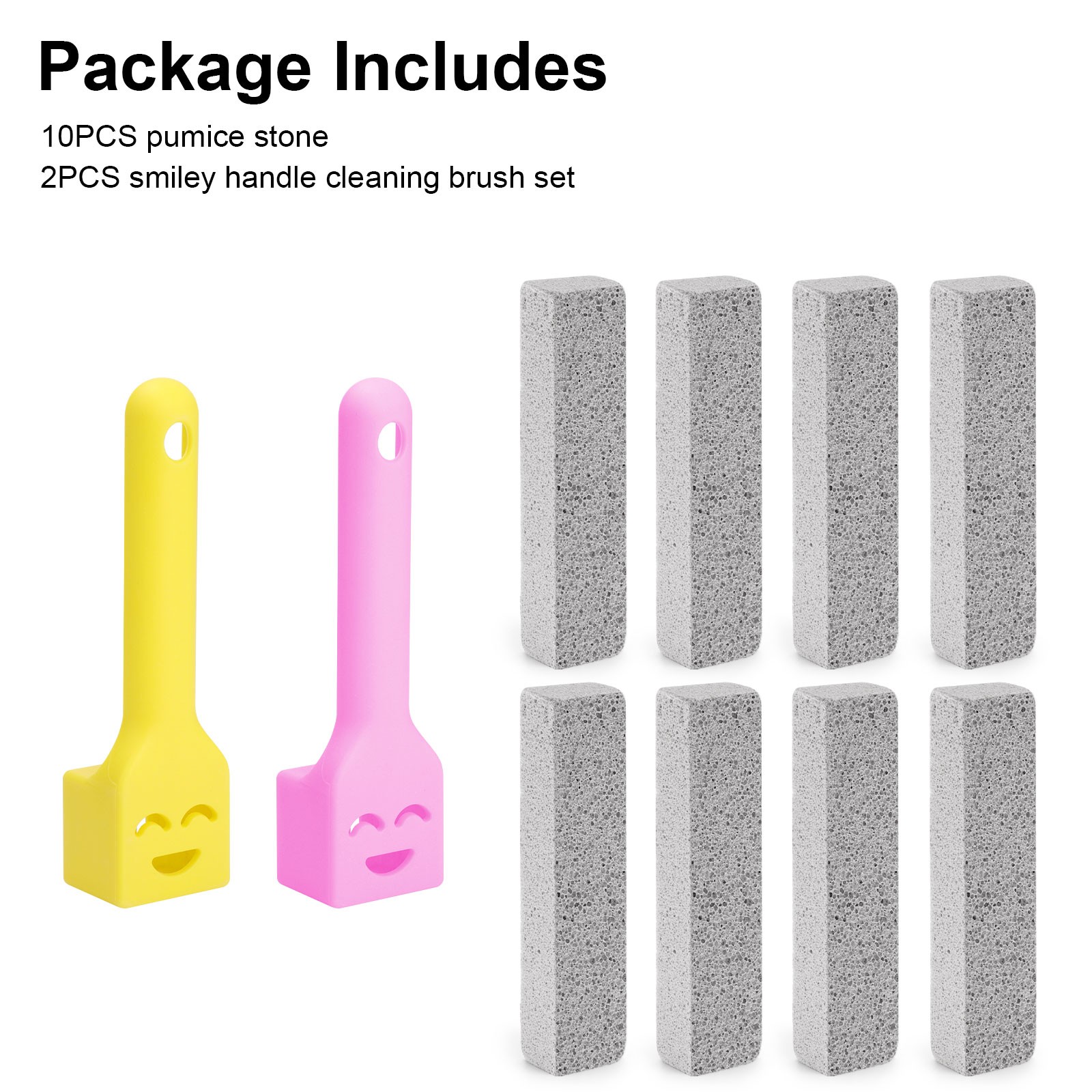 10x Bathroom Pumice Stone Toilet Brush Set Rust Limescale Remove Cleaning Tools