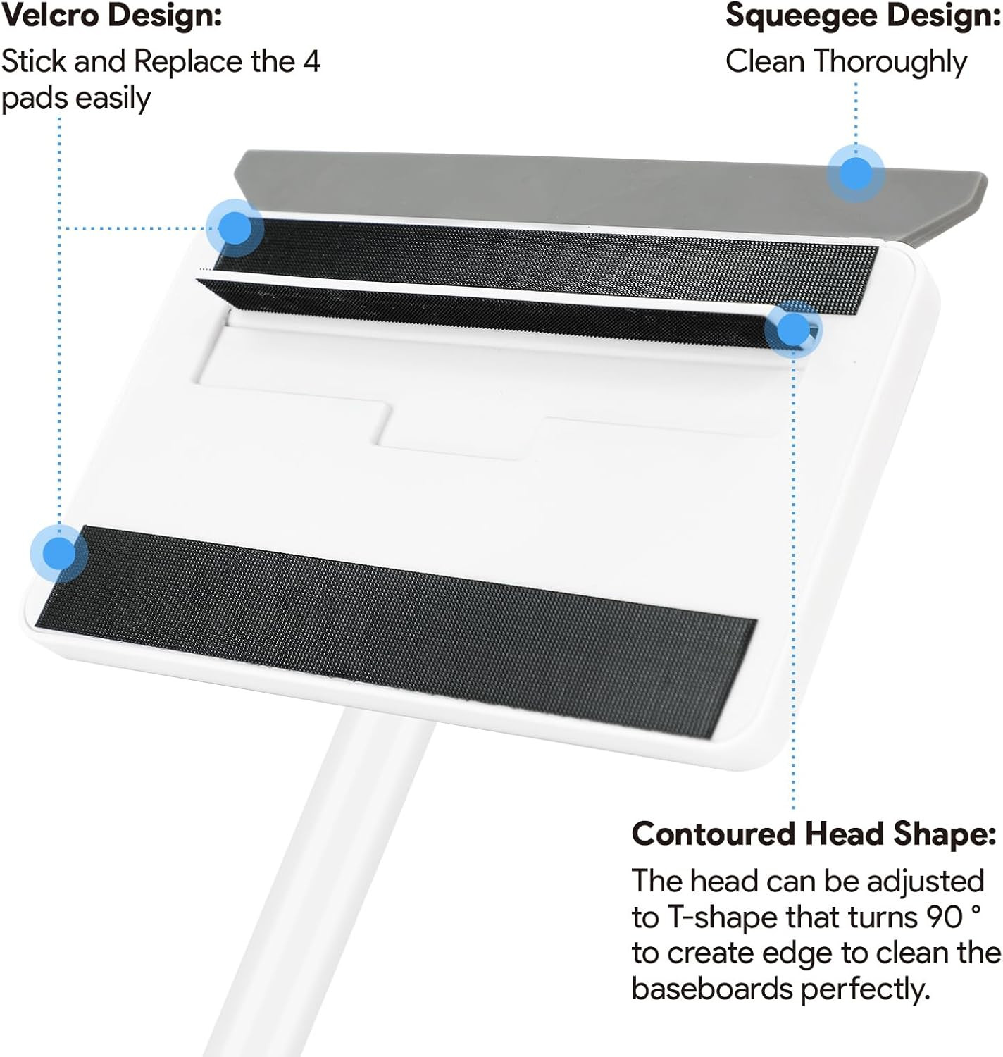 Baseboard Cleaner Tool with Handle, DELUX Baseboard Cleaner with Extendable Long