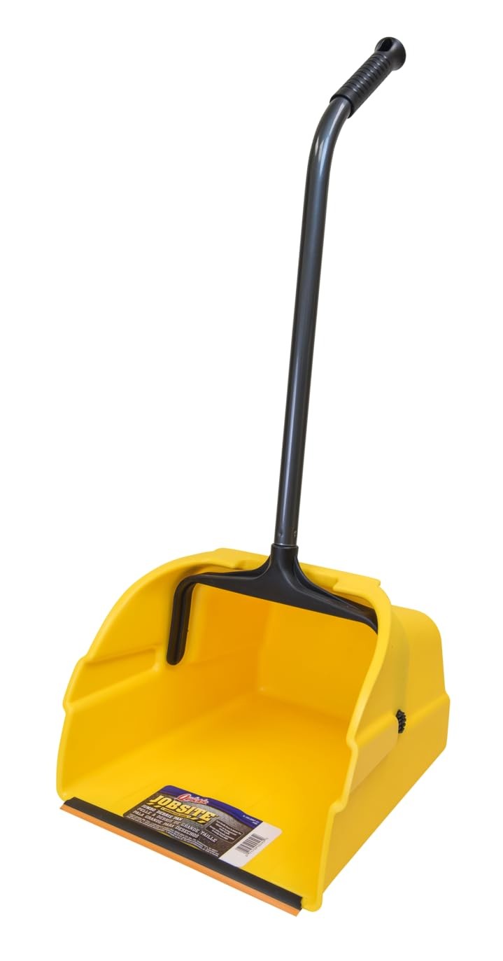 Quickie Debris Dustpan with Handle, Jumbo Pan, Trash 1-Pack, Yellow