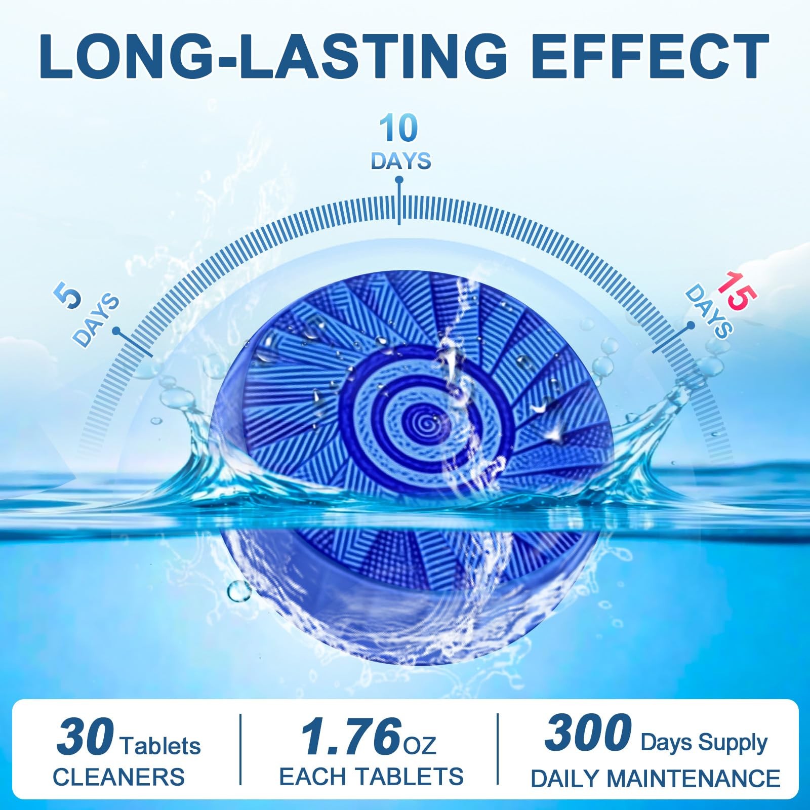 Toilet Bowl Cleaner Tablets Blue Toilet Tank Cleaners, Septic-Safe Hard Water…