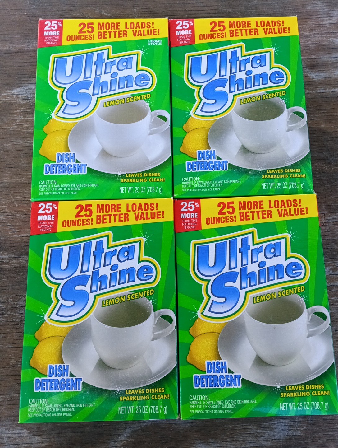 Lot (4) The Home Store Ultra Shine Lemon Scented Dish Detergent