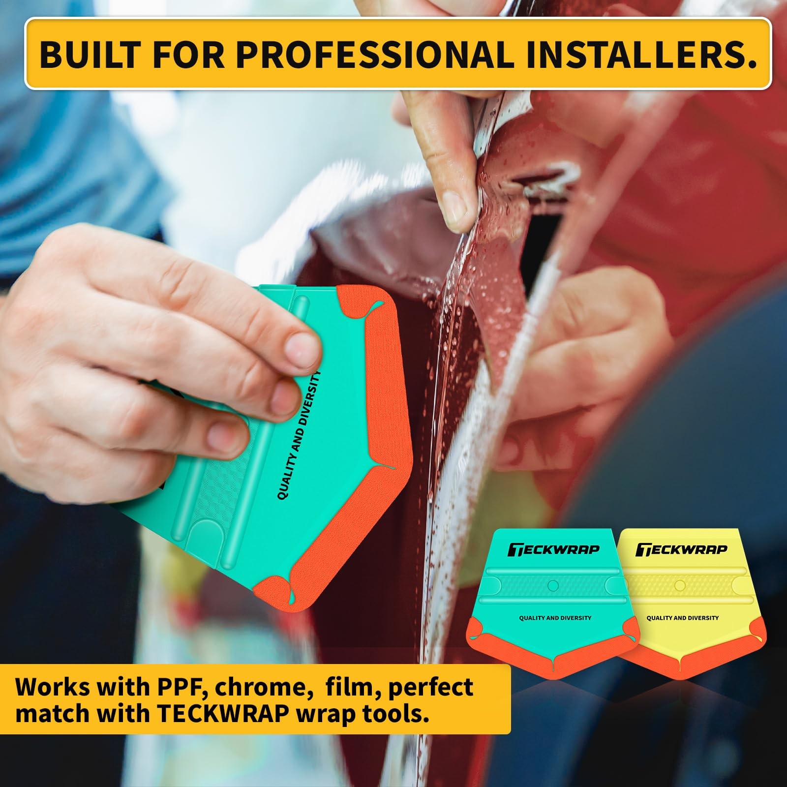 Felt Squeegee for Vinyl Wraps – Dual-Corner, V-Shape, 2 Hardness Levels