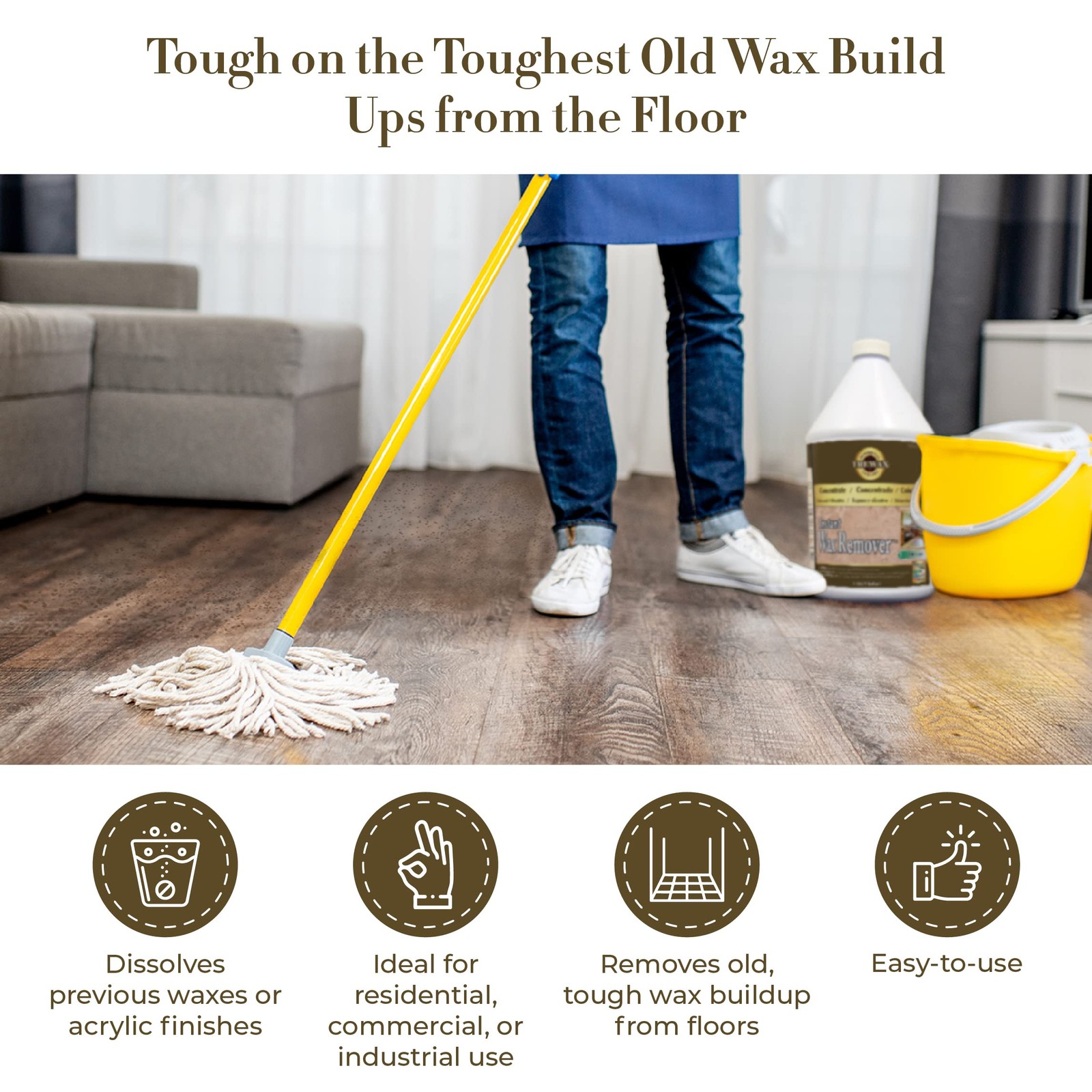 Floor Stripper 1-Gallon Concentrated for Most Interior Floors – Prepares