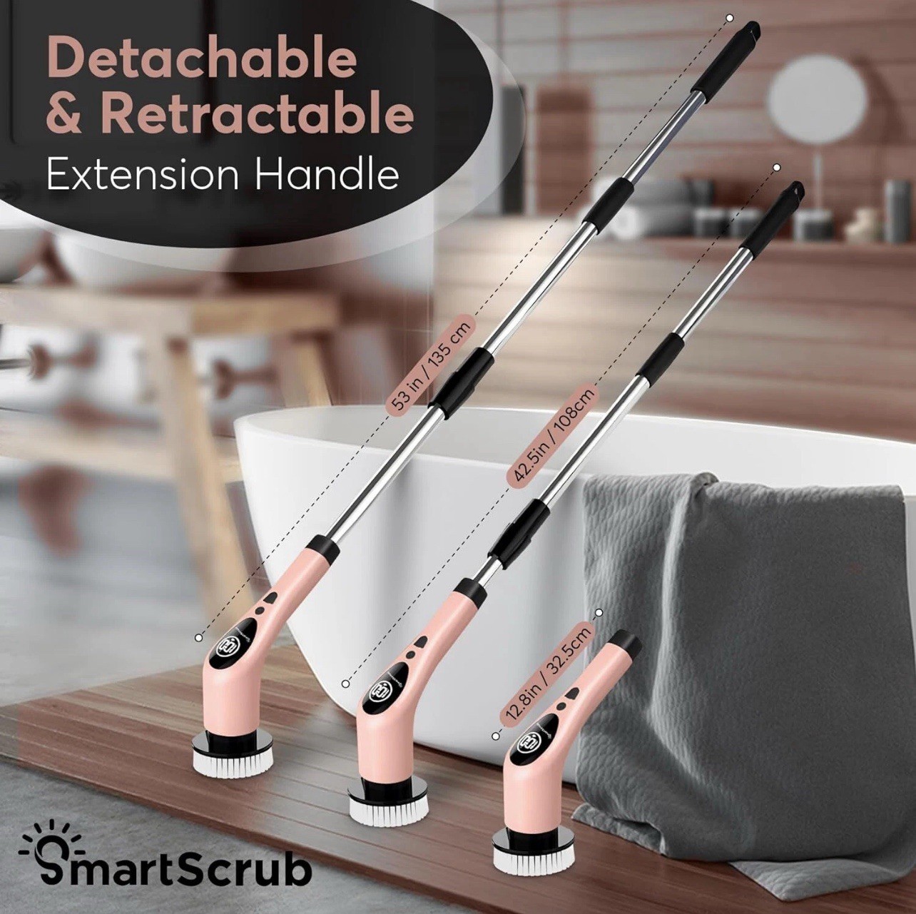 Smart Sceub Electric 9in1 Cleaning Brush Rose Pink New In Box