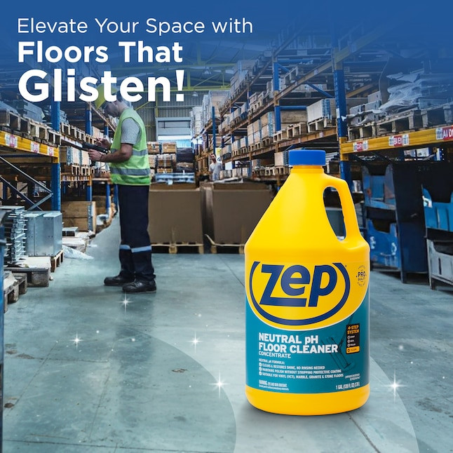 Zep Neutral pH Floor Cleaner Professional Floor Restoration – 1 Gallon 128 fl oz