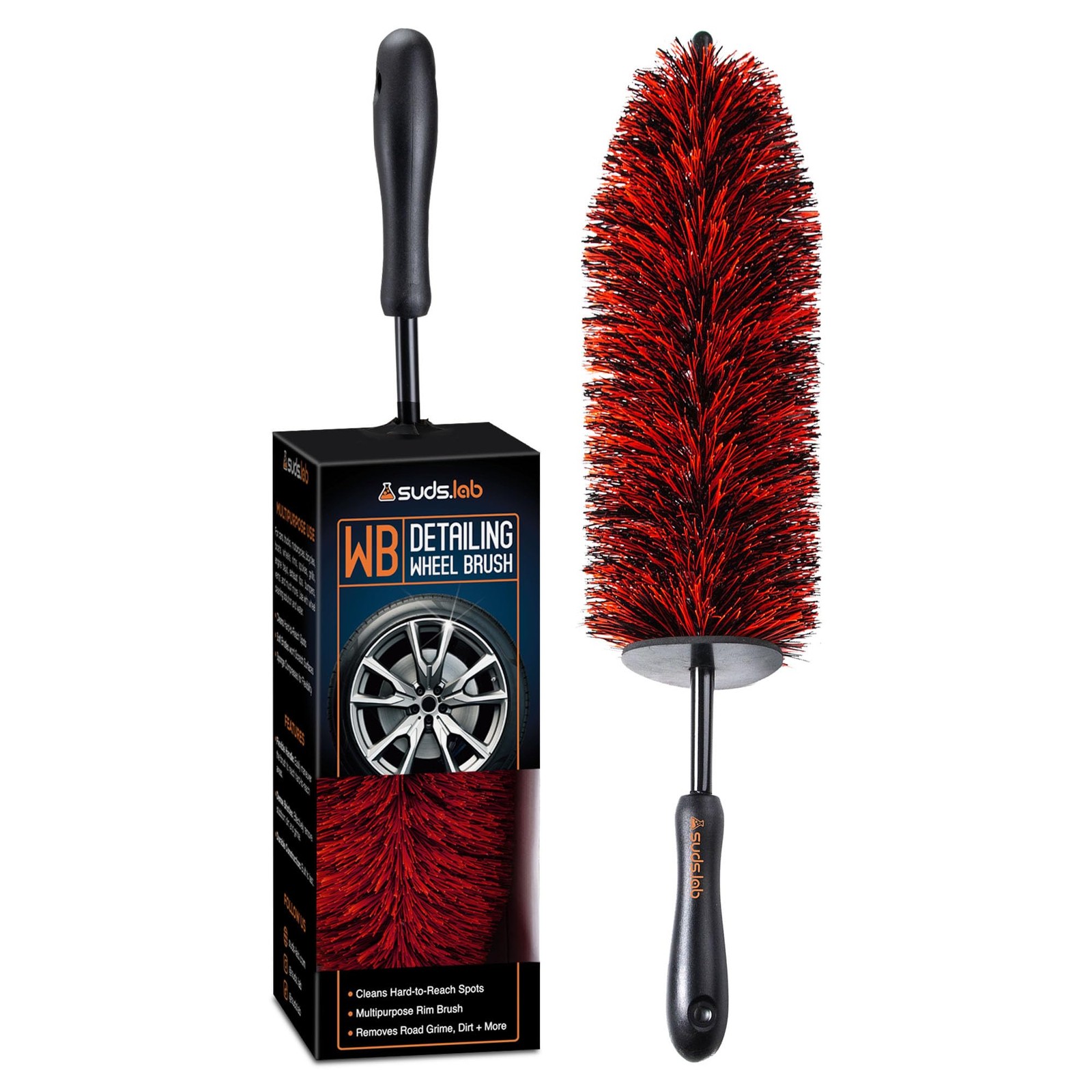 Premium Detailing Wheel Brush – 17.7 Scratch-Free Rim, Tire Wheel Cleaner