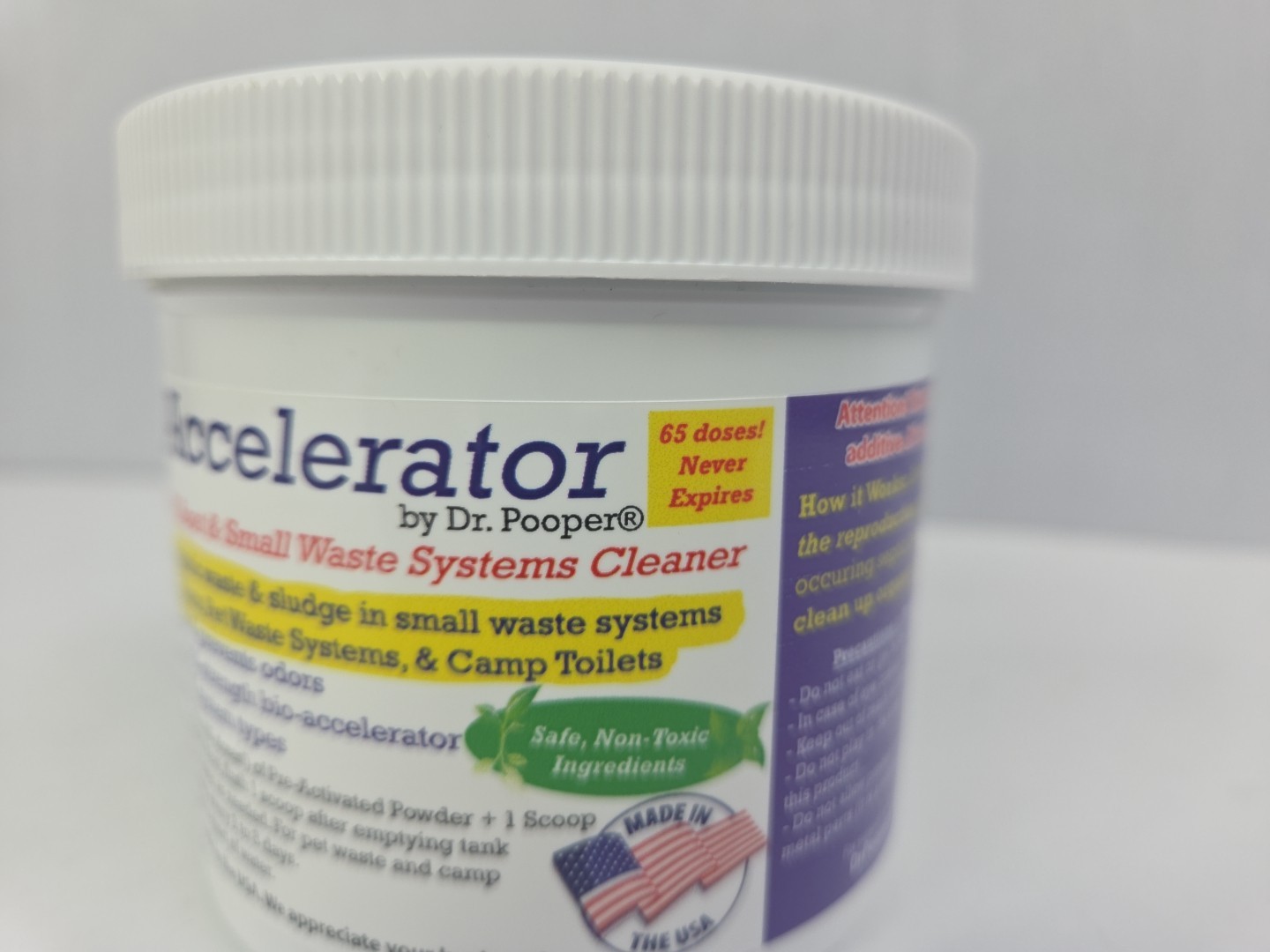 Accelerator By Dr. Pooper RV Boat & Small Waste Systems Cleaner 65 Doses, Scoops