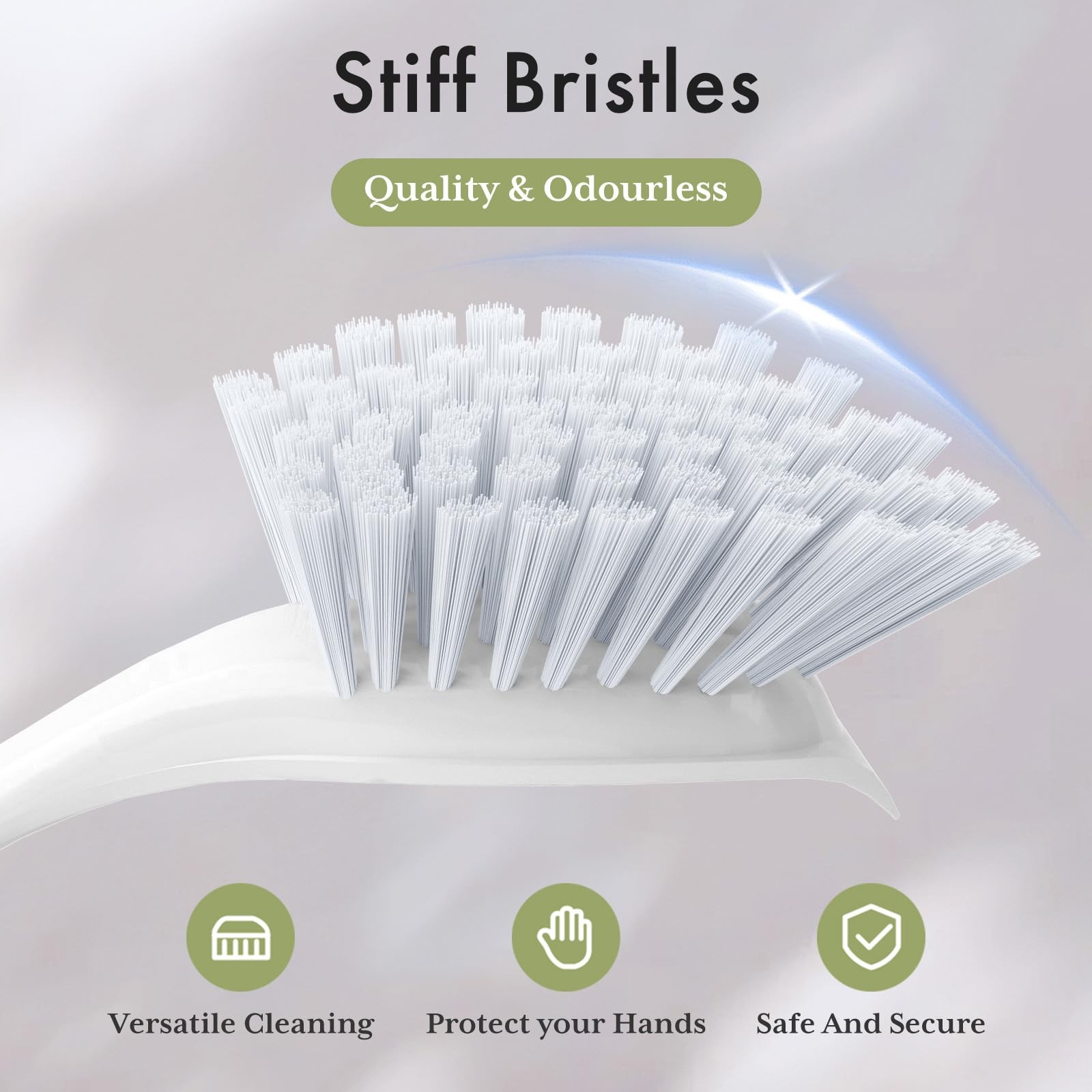 2 Pack Kitchen Dish Scrub Brushes with Stiff Bristles Handle