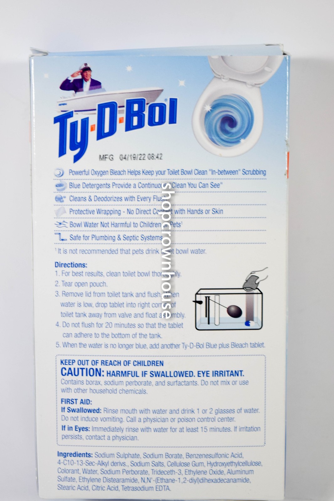 1 Ty D Bol Blue Toilet Bowl Cleaner Tablets Value 5 Pack 7 oz Made in USA