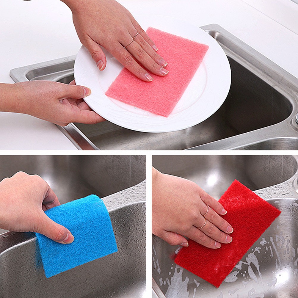 100Pcs Durable Reusable Kitchen Cleaning Sponges Assorted Color for Dish Washing