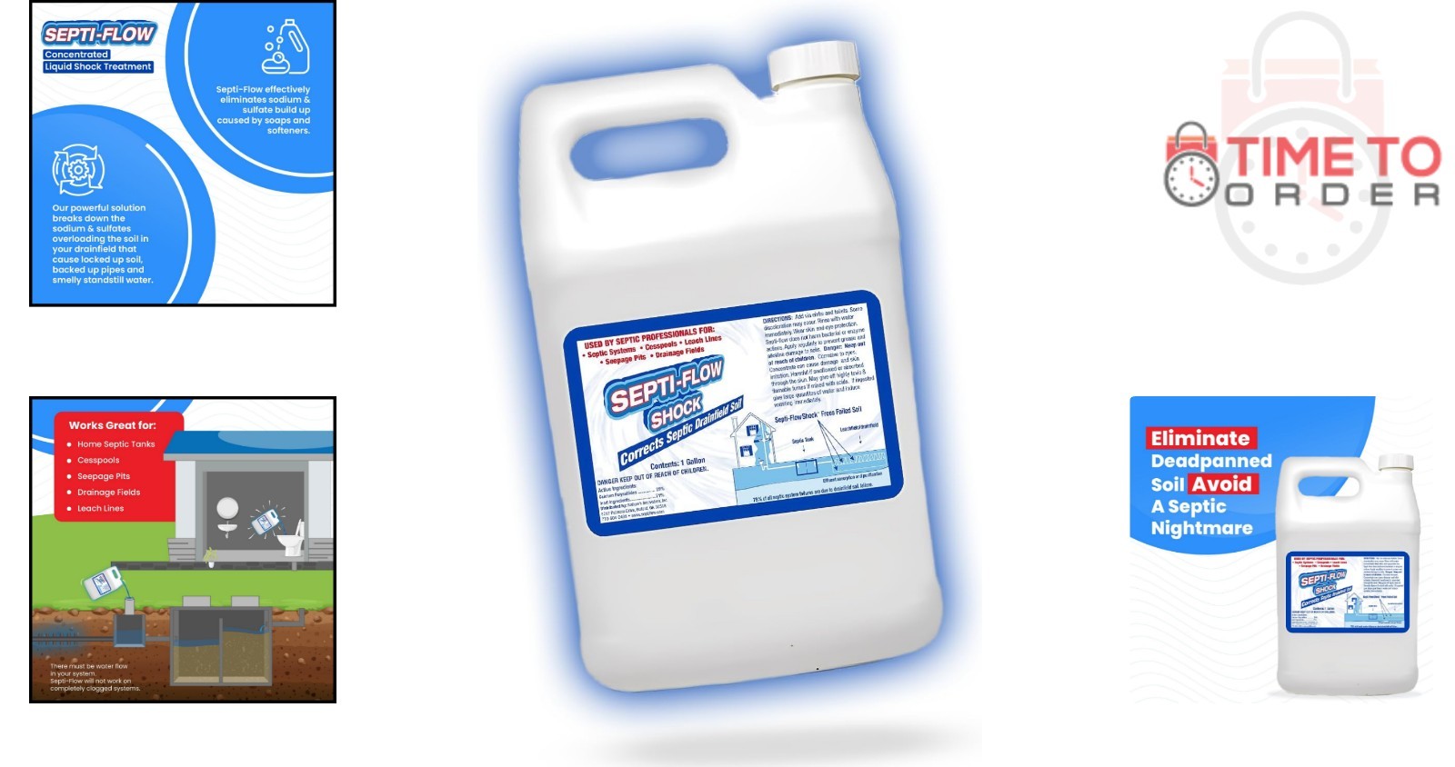 Septic Drain Field Treatment Liquid 128 Fl Oz Clears Leach Fields Dissolves Soil