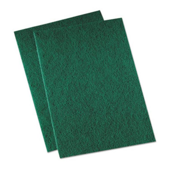 Boardwalk BWK196 Medium-Duty Scouring Pad, 6 x 9, Green, 20/Carton