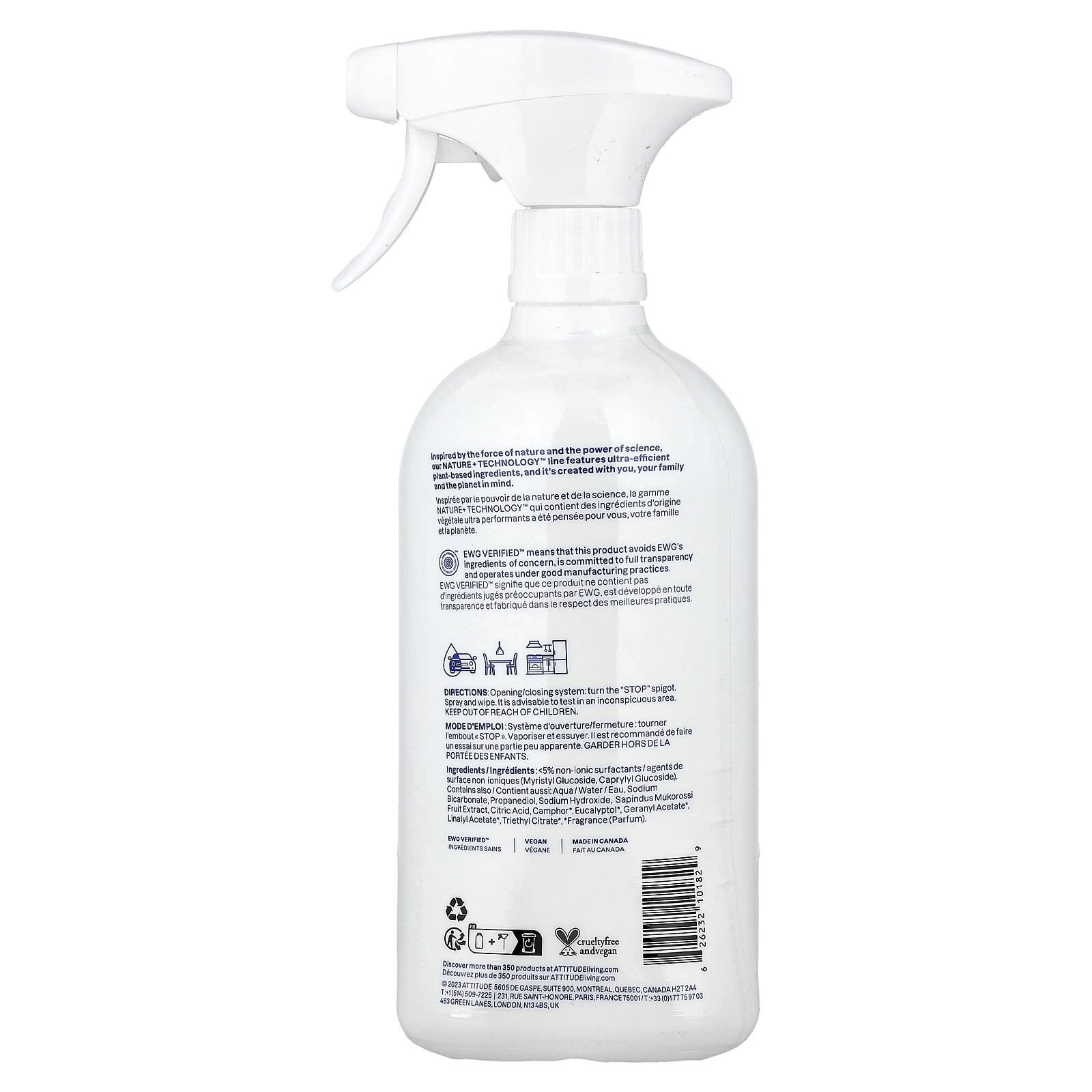 Nature + Technology™, All-Purpose Cleaner, Lavender, 27.1 fl oz (800 ml)