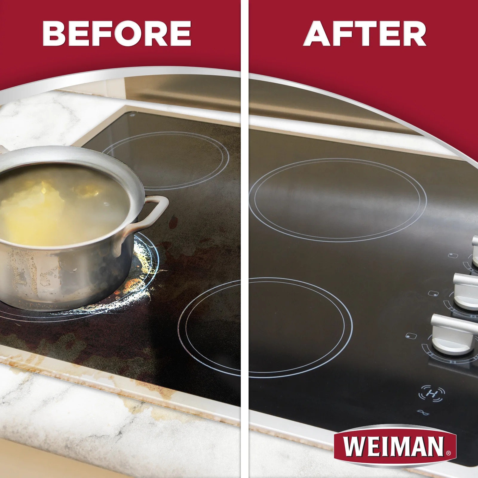 Weiman Glass Stove Top Complete Cleaning Kit Cleaner Scrubber & Scraper Included