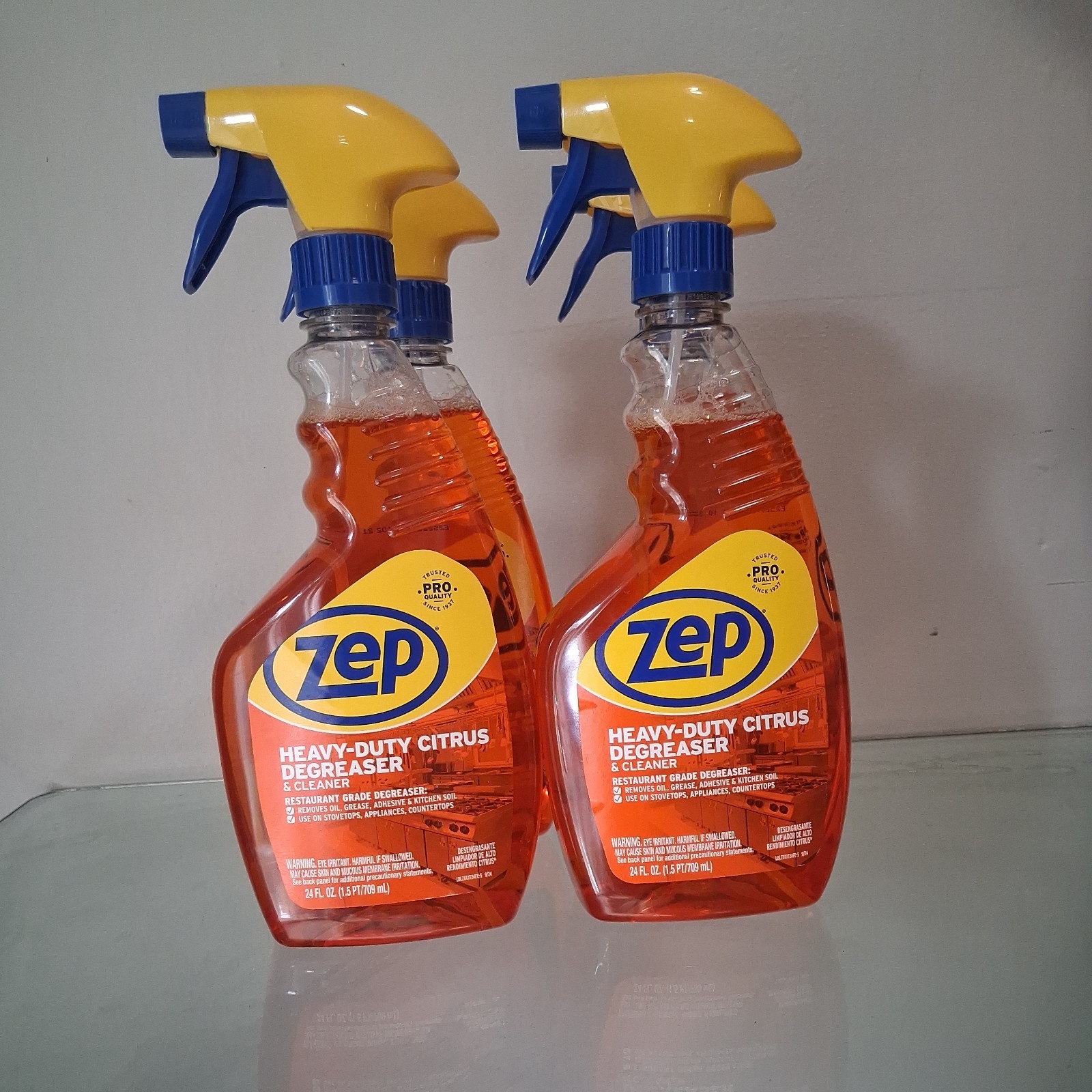 Zep Heavy-Duty Citrus Cleaner Spray Bottle 24 Fl oz (Pack of 4)