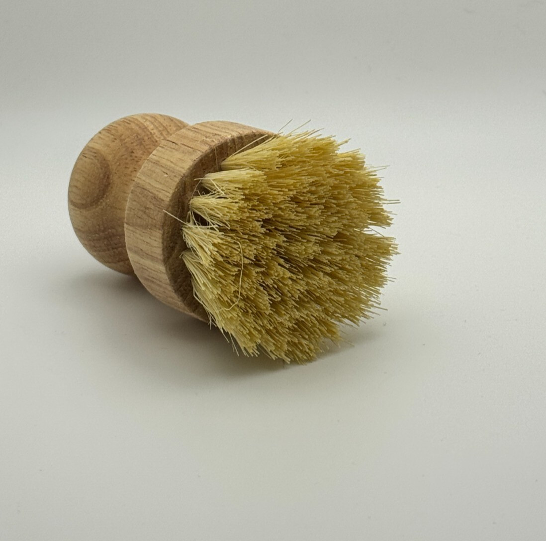 Bamboo Dish Scrub Brush for Kitchen Sink, Natural Wooden Washing Dishwashing