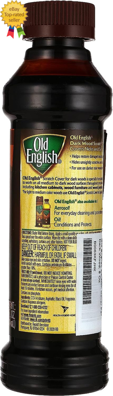 Old English 75144 Scratch Cover for Dark Woods, 8Oz Bottle, Wood Polish