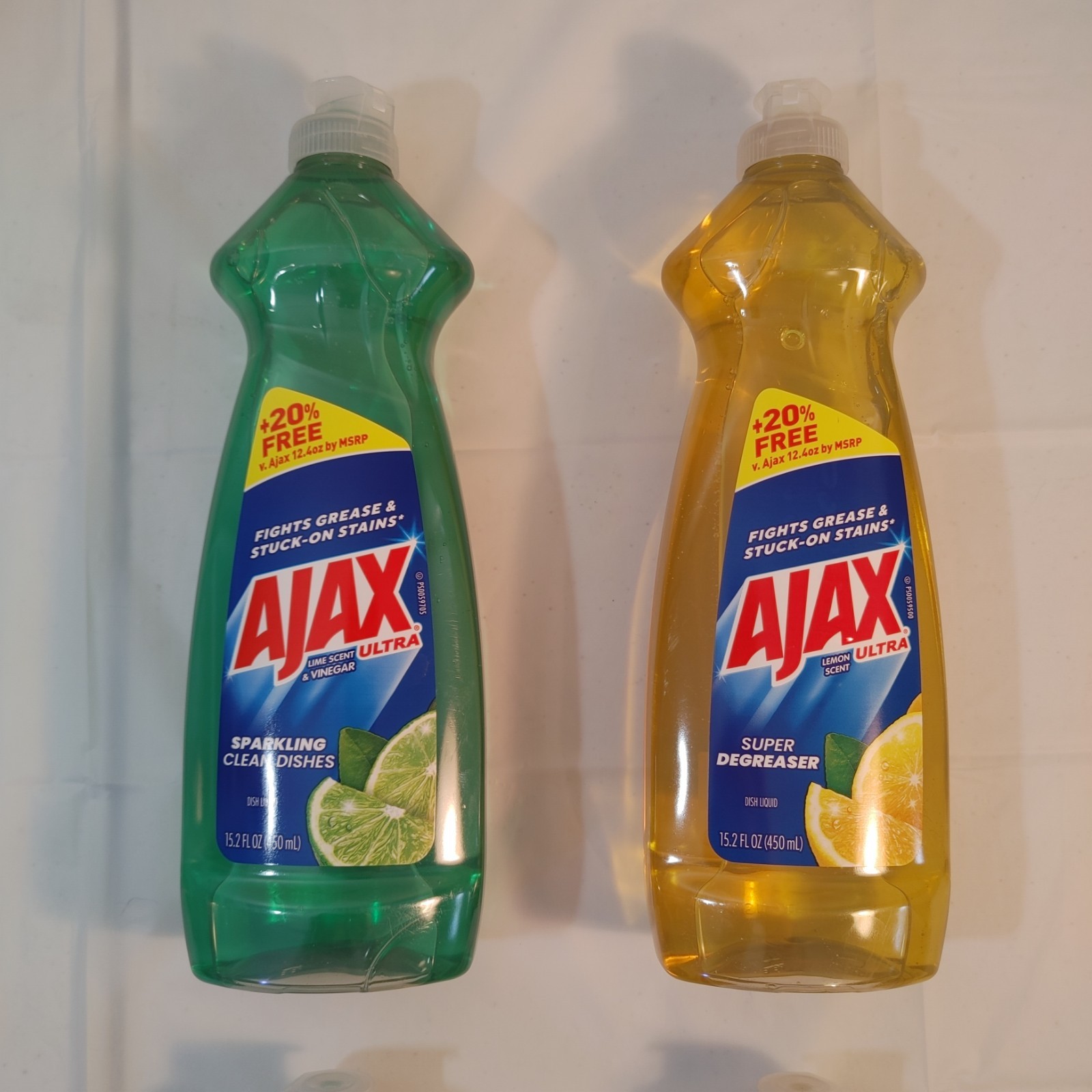 4 Pack Ajax Dish Soap – 2 Lime Vinegar, 2 Lemon, 15.2 oz Each – Degreasing Power