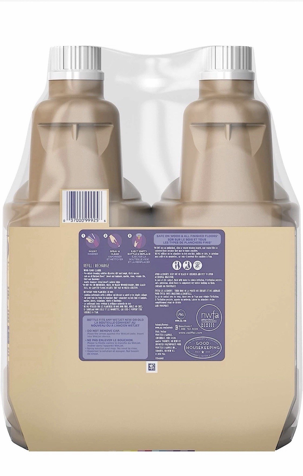 2 Pack- Swiffer Wetjet Wood Floor Cleaner Solution Refill 42.2 Oz (FREE SHIP)