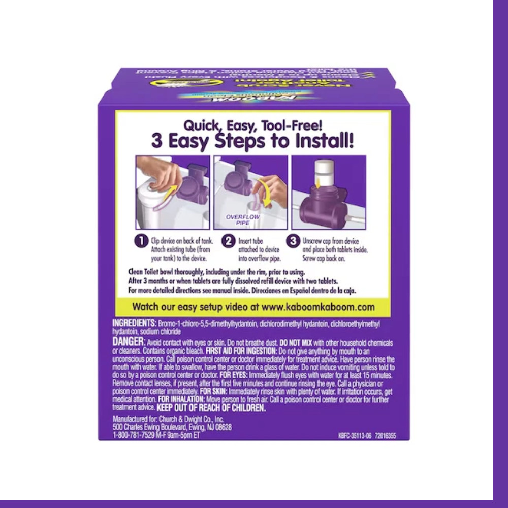 Kaboom Scrub Free Continuous Clean Toilet Cleaning System – Automatic Toilet Bow