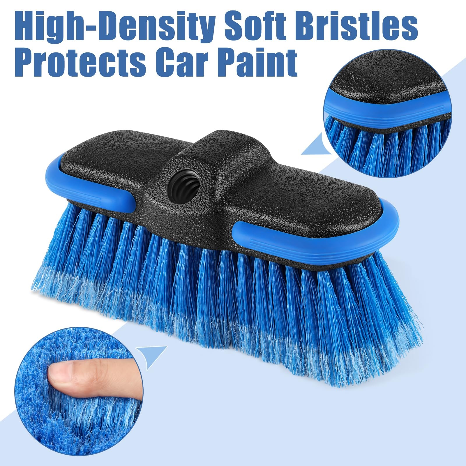 Car Wash Brush Head with Soft Bristle 8”, Car Cleaning Brush with Protective…
