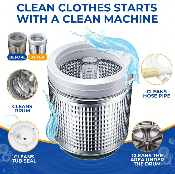 Washing Machine Cleaner Descaler 24 Pack – Deep Cleaning Tablets for HE Front &