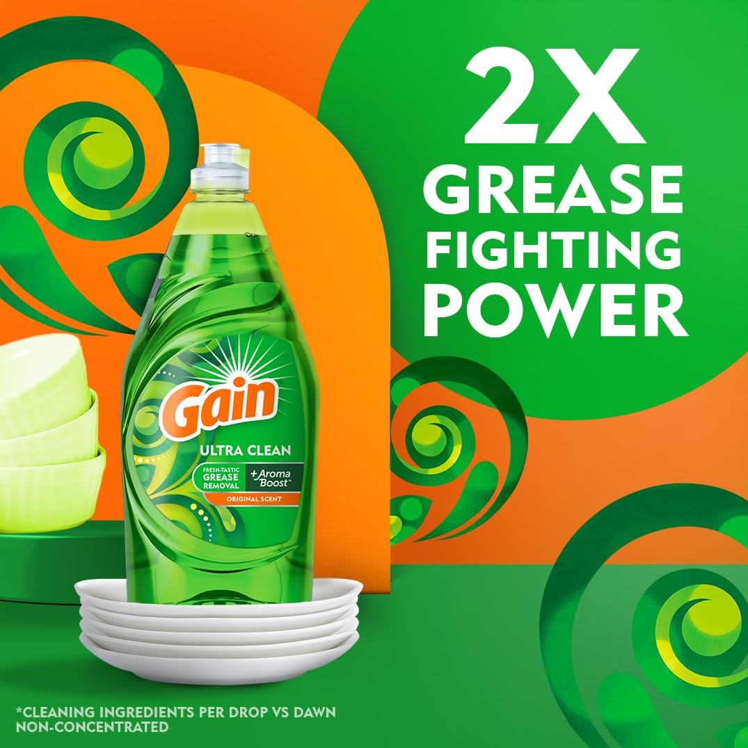 Gain Ultra Dishwashing Liquid Soap 38 Fl Oz Irresistible Scent Made In Usa