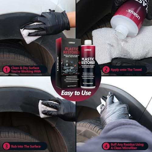 Plastic Restorer for Cars, Black Trim Restorer – Restores Faded Plastic, Vinyl