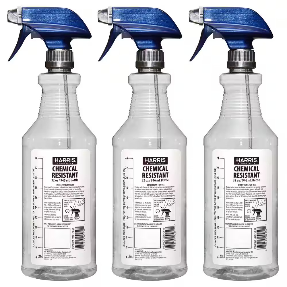 32 Oz. Heavy-Duty Chemical Resistant Pro Spray Bottle (3-Pack)