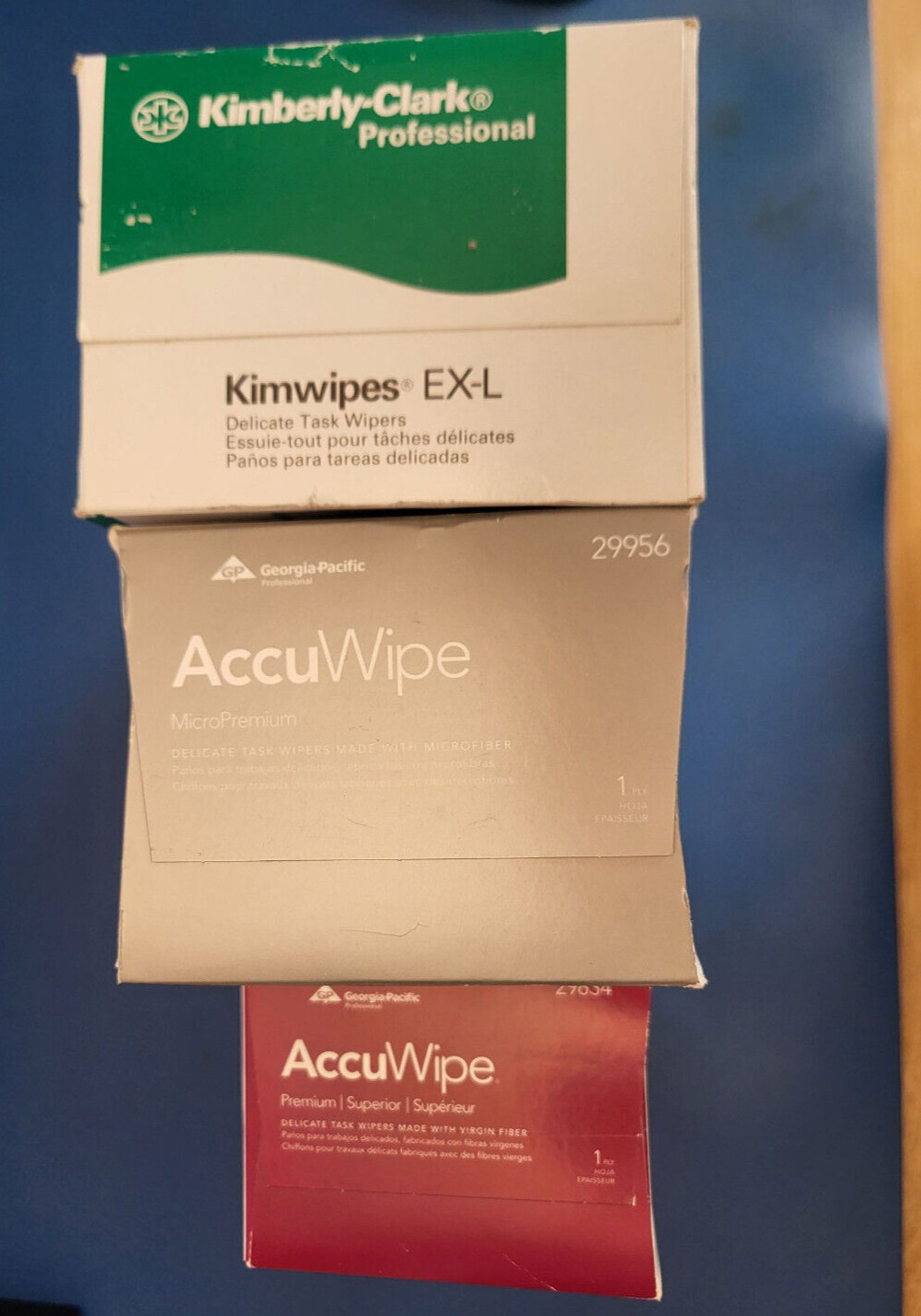 LOT OF 3 AccuWipe Kimwipes Delicate Task Wipers 15 x 16.7, 11.25 x 8.4
